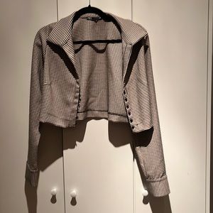 Zara Cropped black and cream blazer